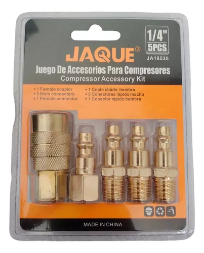 Kit Juego Accesorios Acoples Rapido P/ Compresor 5 Pcs