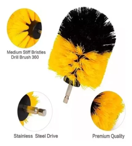 Kit De 3 Cepillos Para Taladro Pulidora Limpieza Auto Tapiz