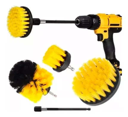 Kit De 4 Cepillos Para Taladro Pulidora Limpieza Auto Tapiz