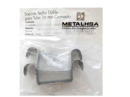 Soporte Doble De Techo 16mm Cromado