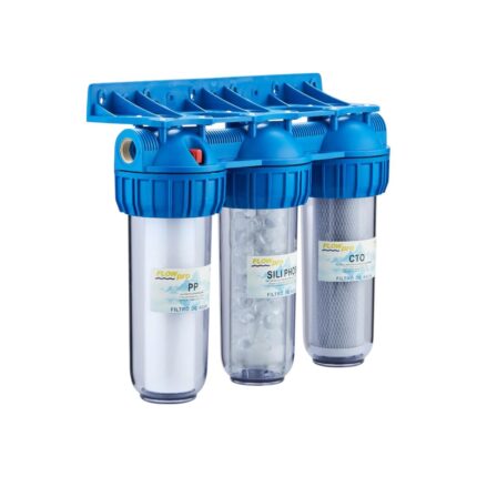 FILTRO PURIFICADOR DE AGUA 3 ETAPAS FLOWPRO ANTISARRO ABLANDADOR 3/4 (PP+CRISTALES+CTO)